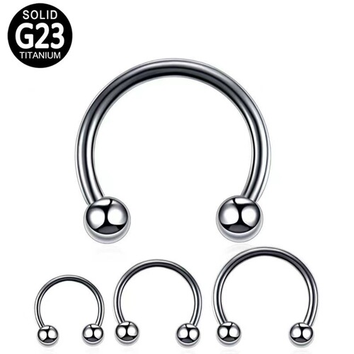 G23 Titanium European and American Best-Selling External Tooth Cone Round Ball Horse Shaped Rod Nose Ring Nose Pin Earring C-Rod Body Piercing Jewelry