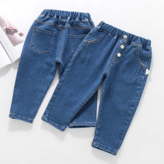 童裝2024新款兒童褲子春秋款百搭女童長褲中小童女孩牛仔褲春裝潮