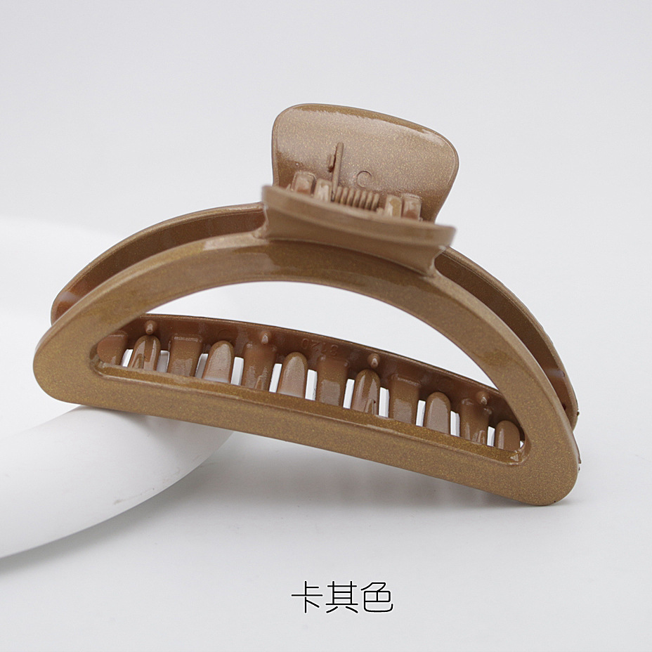 Clip de garra medio tiburón clip semicírculo arco medio grande simple horquilla hembra espalda Cabeza horquilla de alta gama clip joyería