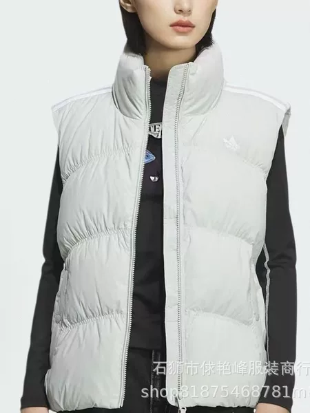 Clover brand spring, autumn, and winter unisex color-block striped stand-up collar casual sports cotton vest jacket outerwear for trendy women