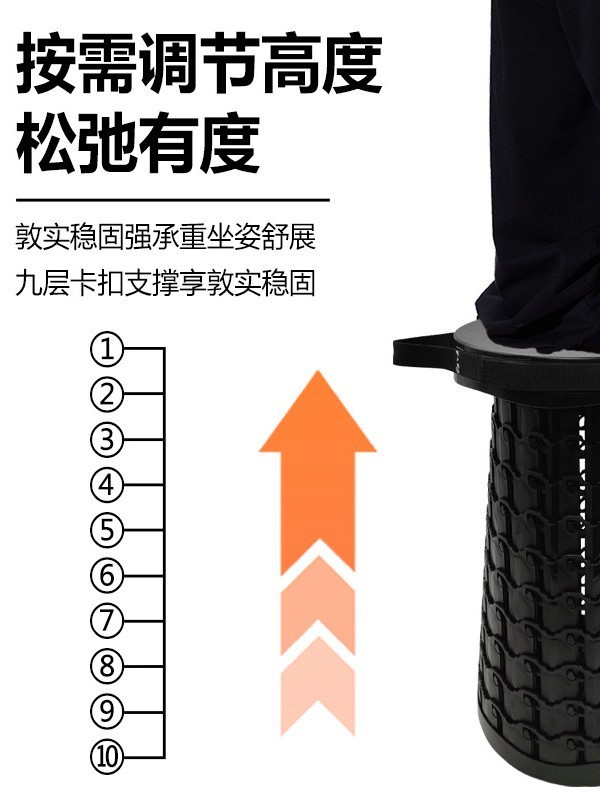 minfat 折りたたみ伸縮スツール屋外ポータブルスツールキャンプチェア中型耐荷重 800 ポンドクロスボーダーソース|undefined