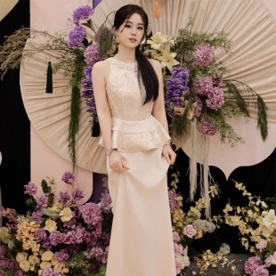 French-Style Morning Robe for Female Brides, Morning Photoshoot Evening Dress, Engagement Princess Dress, High-End Elegant Light Luxury Elegant Thank-You Banquet Homecoming