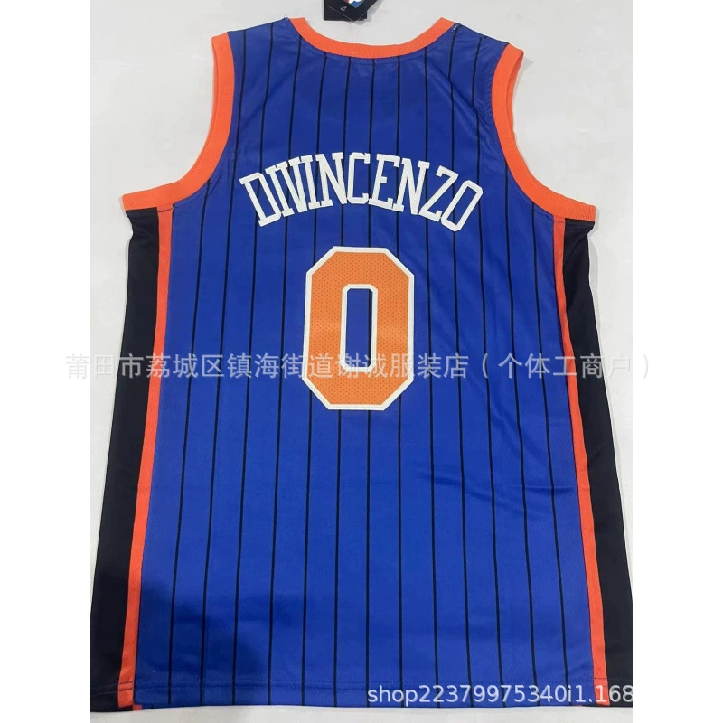Вышитая баскетбольная форма Knicks №0 Divincenzo, вышитая баскетбольная майка для мужчин
