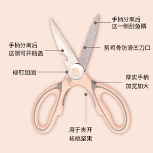 【包邮】厨房剪刀专用剪骨头家用多功能辅食剪不锈钢烤肉食物剪子|undefined