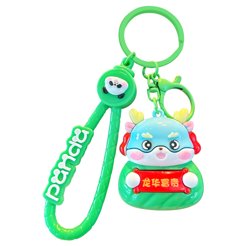 2025 nuevo estilo zodiaco zodiaco zongzi llavero lindo dibujos animados dragón serpiente caballo muñeca pareja mochila bolso colgante