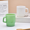 Household glass has a colorful water cup creative ceramic jade glass glass simple retro marker cup overlap cup