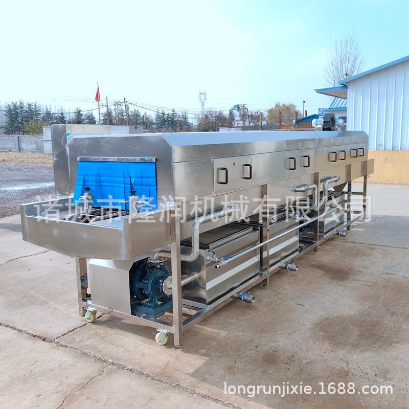 厂家供应大型全自动油污杂质托盘清洗机禽肉筐果蔬筐清洗机洗筐机