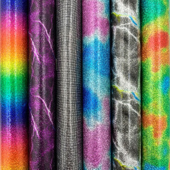 Glitter Rainbow Lightning Tie-Dye Gold Foil Heat Transfer HTV Lettering Film Heat Transfer Vinyl Fabric Printing