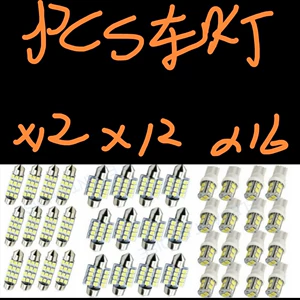 Car LED Combo Set 24PCS T10 Double-Prong Reading Light License Plate Light Interior Light Amazon AliExpress