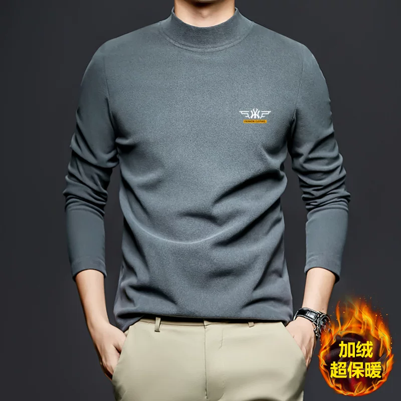 Двусторонняя бархатная теплая белье из флиса, высокий воротник, Slim fit, оптом
