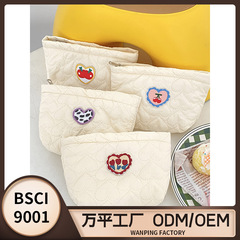 Ins刺繍収納バッグポリエステル愛携帯型衛生月事大容量バッグ雑物袋