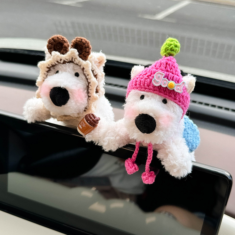 2024 nueva decoración de coche de West Highland, pantalla de coche, decoración de coche, pantalla de control central, muñeca, cachorro lindo