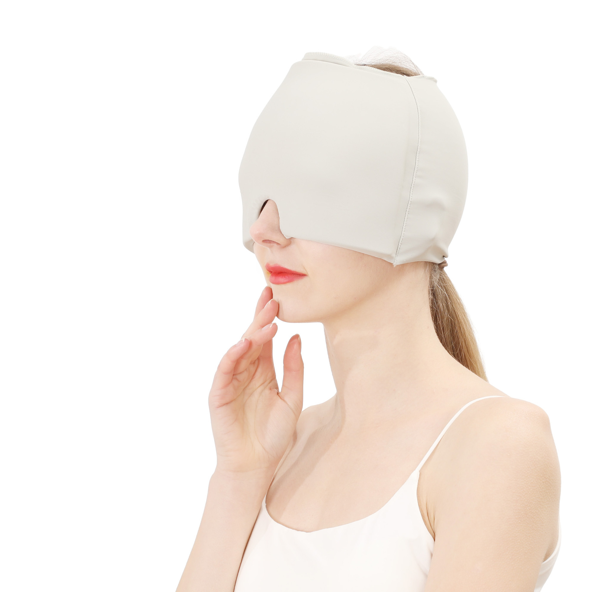 Compresa de hielo para la cabeza, especialmente diseñada para nuevos productos, compresa caliente para masaje de cabeza, máscara para ojos, compresa fría elástica para dormir, producto de venta caliente transfronterizo