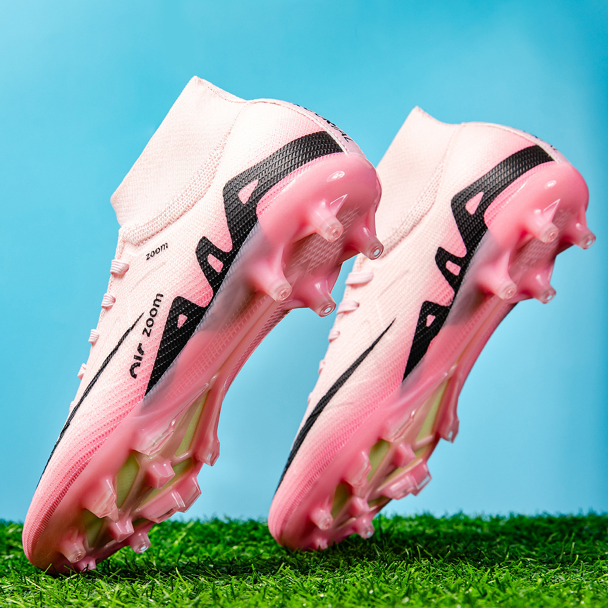 Nuevos zapatos de fútbol de entrenamiento al aire libre para niños transfronterizos, zapatos de fútbol de clavos