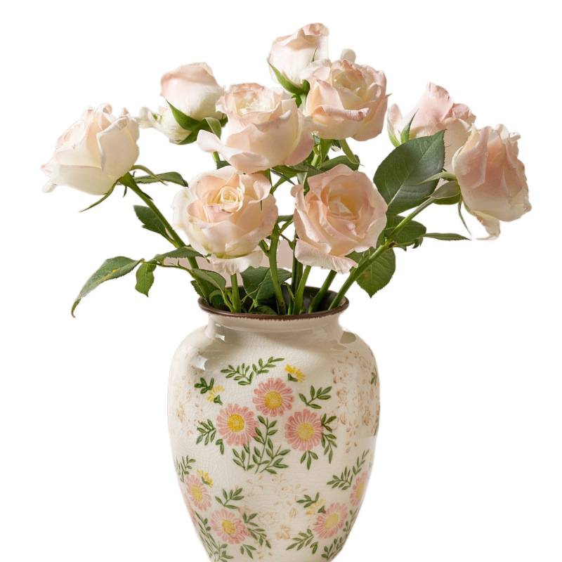 Floral de cerámica francesa estilo retrógrado simple estilo americano pastoral feng shui para cultivar flores decoración de la sala de estar nicho
