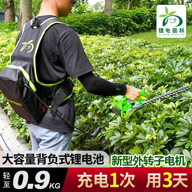 新款电动绿篱机苗木苗圃修剪机充电式大功率高转速园林绿化垒德株