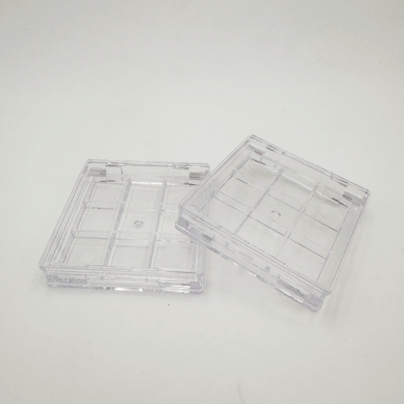 【现货】迷你方形透明9宫格眼影盒 9色眼影盘口红腮红小样试色 可|undefined