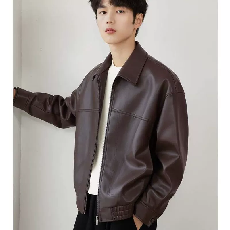 Autumn polyurethane jacket for leisure, Spring/Fall 2023 model, loose fit