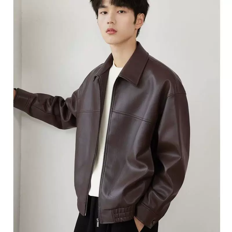 Autumn polyurethane jacket for leisure, Spring/Fall 2023 model, loose fit