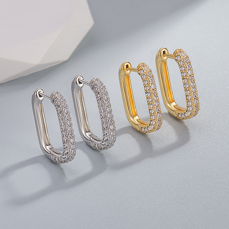 copper fashionable earrings with zircon