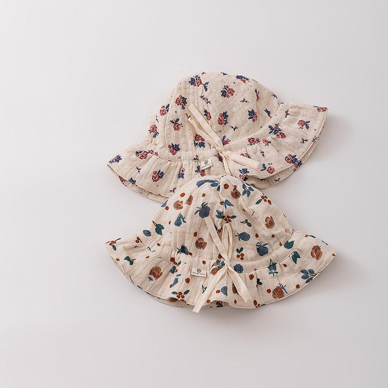 6-24 Meses sombrero de bebé primavera y otoño delgado sombrero de pescador de bebé algodón para salir sombrero de protección solar gran sombrero de tetas