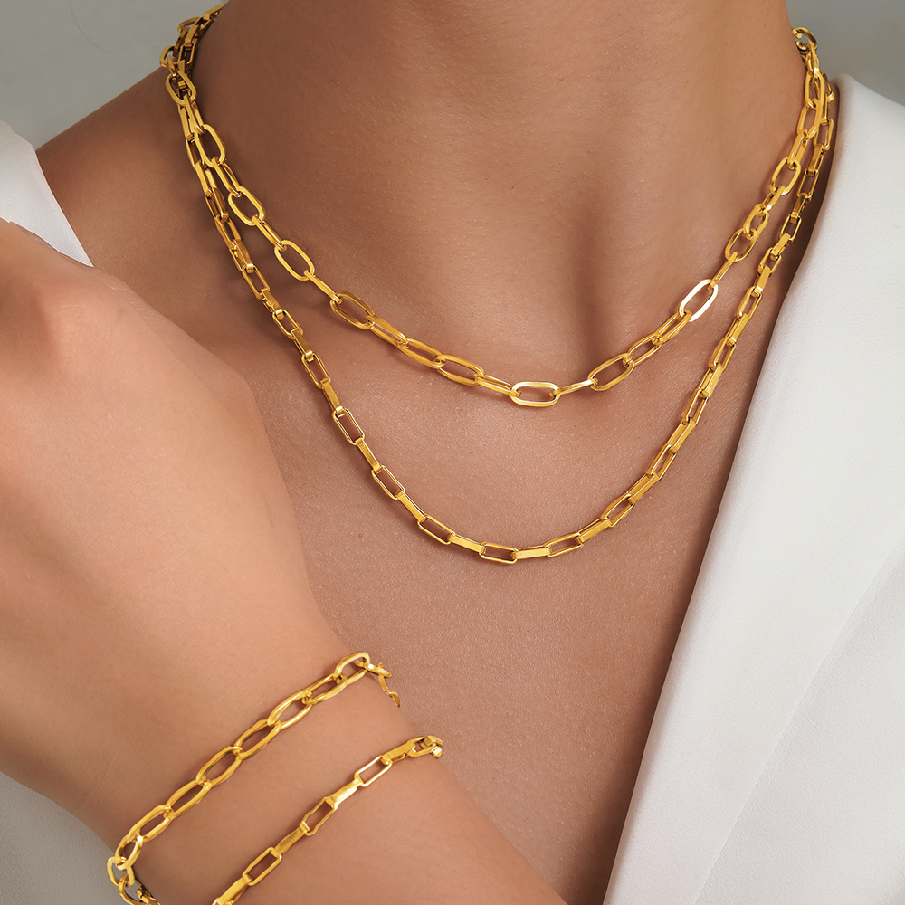 Jewelry Set Classification Wholesale Jewelry Casual Simple Style Solid Color 304 Stainless Steel Stainless Steel Jewelry Sets