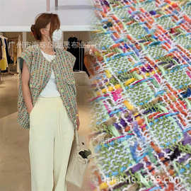 粗纺 春夏小香风外套 绿色 男女装衬衫 马甲套装布料 批发