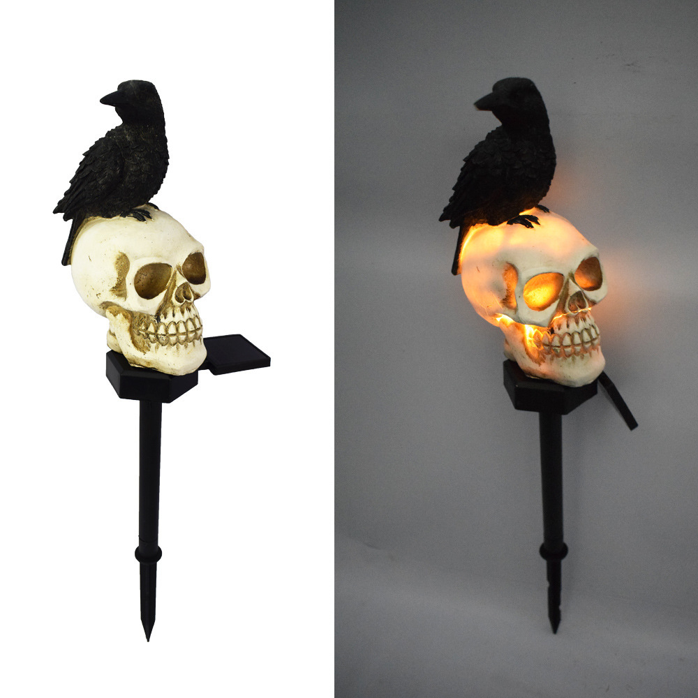 Amazon nueva luz solar Halloween Cuervo luz decorativa al aire libre impermeable jardín paisaje Luz