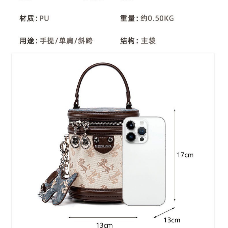 2025 nuevo bolso de cubo bordado de lujo ligero bolso de hombro portátil de viaje de todo fósforo para mujer bolso de mensajero portátil de gran capacidad