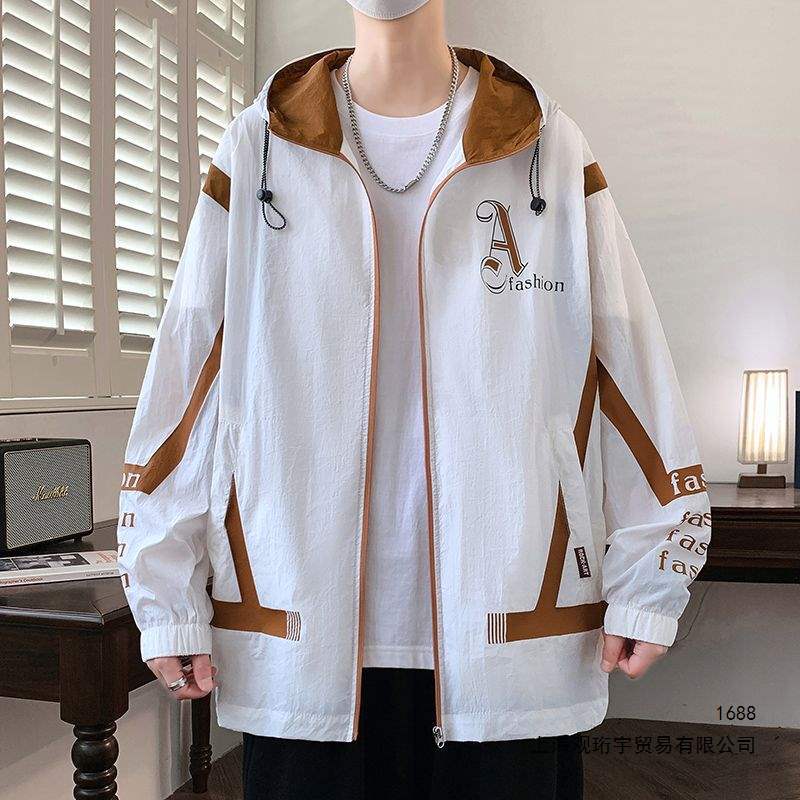 Summer Ice Silk Sun Protection Clothing for Men: Trendy, Stylish, Loose Fit, UV Protection, Thin Jacket for Teenagers
