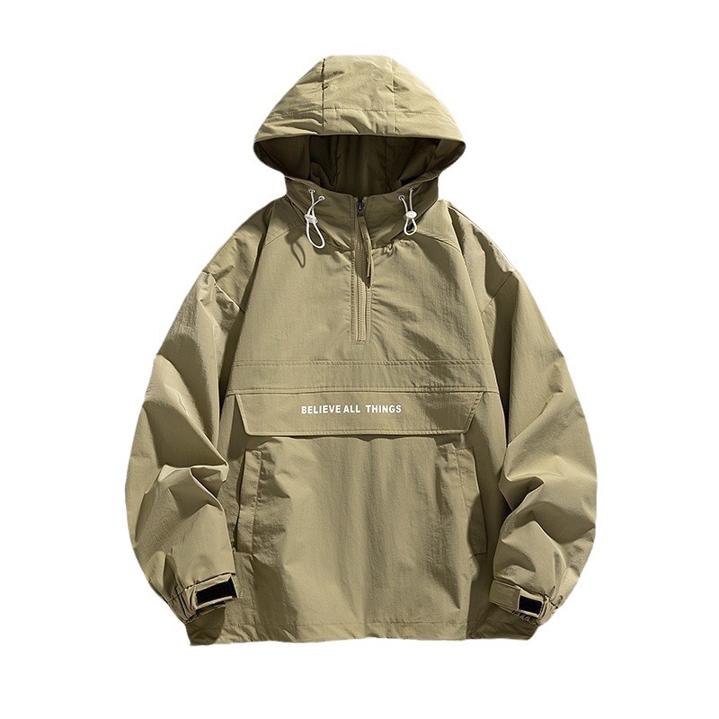 Chaqueta japonesa retro estilo NASA, suelta y con capucha