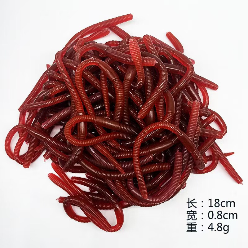 Foreign Trade Artificial Earthworm Insect Model Tpr Soft Rubber Small Animal Fake Long Earthworm Fake Red Worm Toy Prank Toy