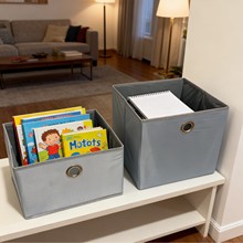 亚马逊无盖收纳箱布艺收纳盒筐家用衣柜储物箱书本杂物整理箱