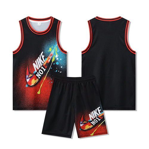 Group Buy Children's Quick-Drying Basketball Suit with Breathable and Moisture-Wicking High-End Digital Printing Performance Uniform for Wholesale