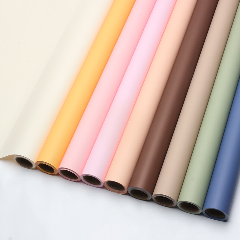 Huaxi Factory Wholesale Comercio exterior transfronterizo al por mayor exclusivamente para rollos de color puro Estilo coreano Chunian Ouya Paper Papel de embalaje de flores