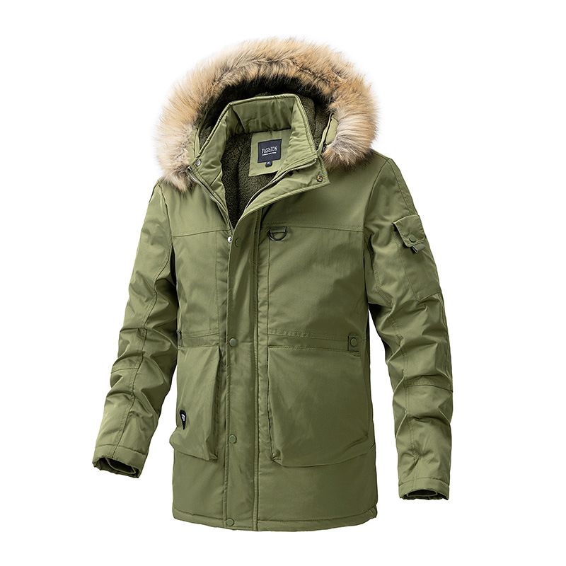 Amazon invierno nueva ropa de algodón impermeable con capuz desmontable hombre chaqueta de algodón gruesa hombre