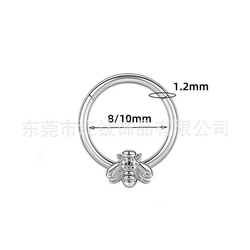 Silver pointed spike labret stud material detail