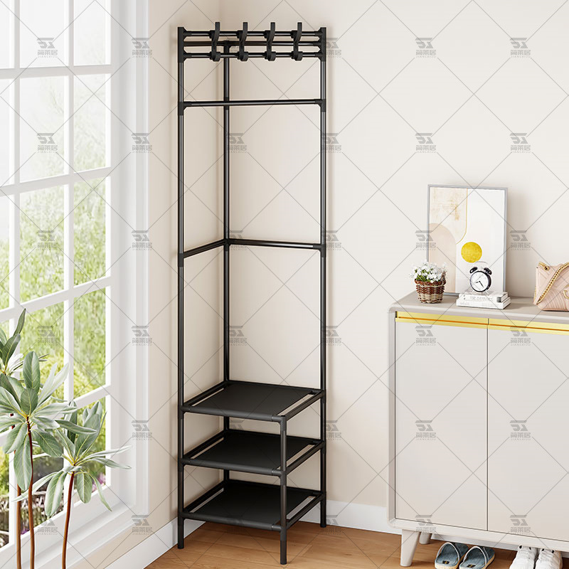 Perchero de esquina Perchero de piso de esquina del dormitorio Rejilla de secado para el hogar simple Estante de exhibición móvil