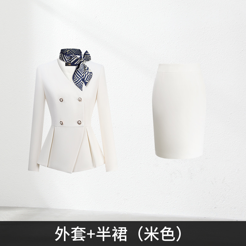 春秋季职业套装女美容师工作服酒店前台医美珠宝店工服售楼部工装|undefined