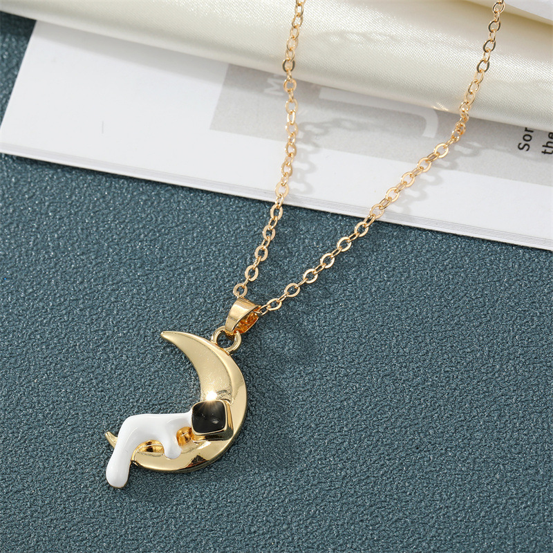 fashion star moon astronaut pendant metal necklace wholesalepicture4