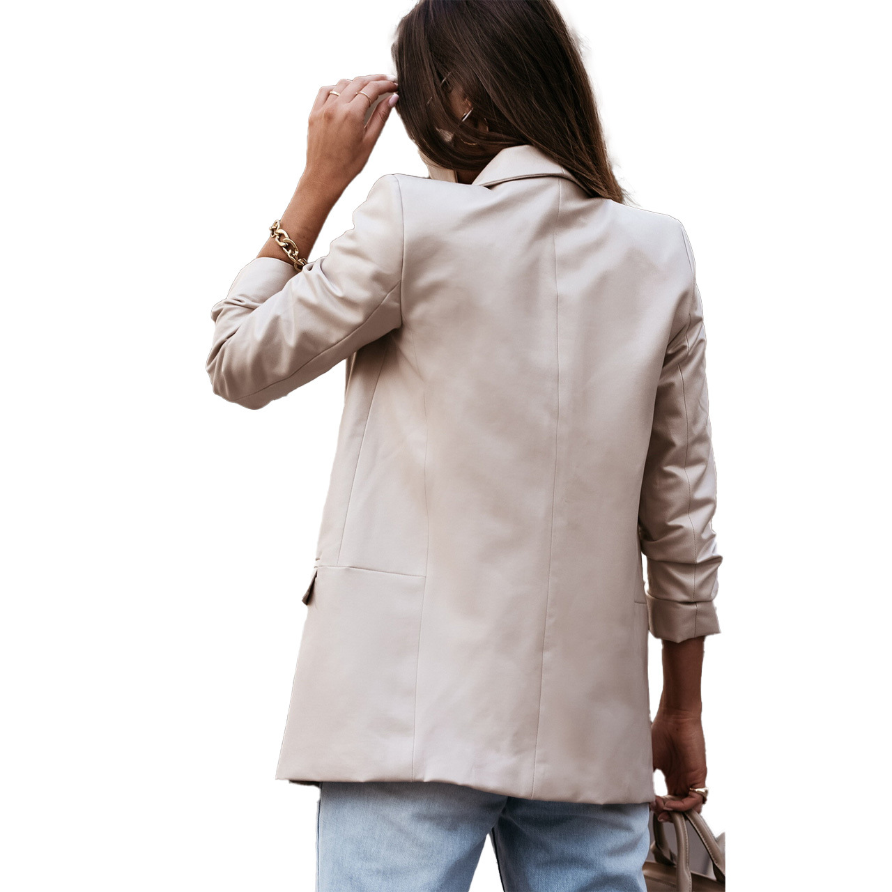 Women's solid color casual cardigan coat_voghion.com