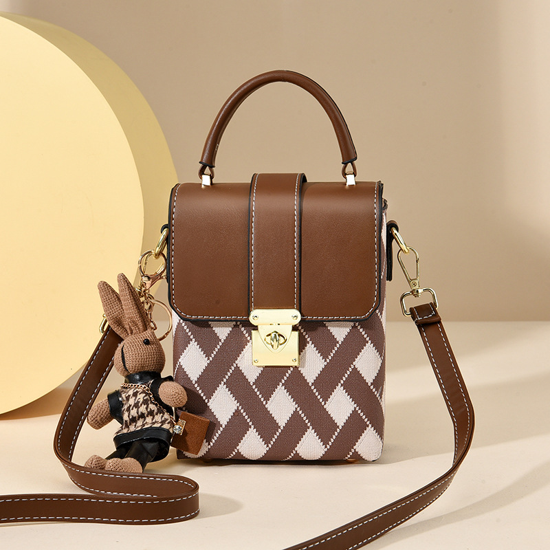 Mobile Phone Bags, New Women's Bags, Autumn And Winter Crossbody Bags, Small Shoulder Bags, Niche Plaid Small Square Bags, Simple And Fashionable._voghion.com