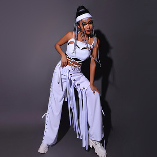 Meisapin Women's Costume Jazz Top Street Dance suit Dancing Clothes Jazz Dance Clothing Women's Singing Clothes