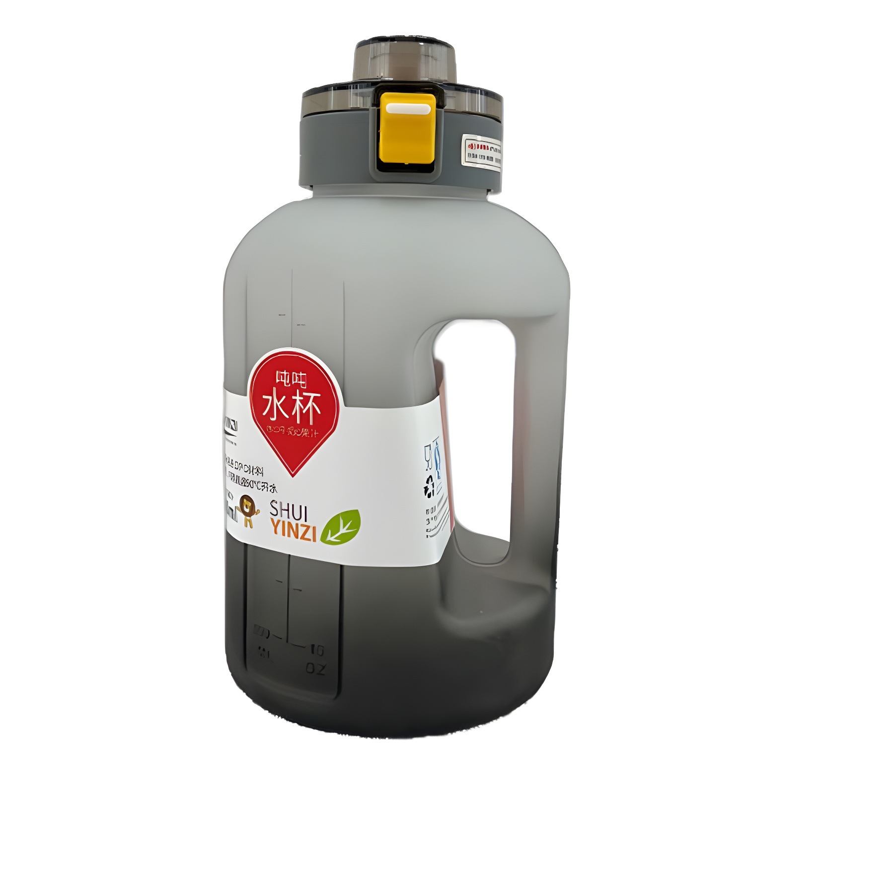 Botella de agua de plástico degradado de gran capacidad y alto valor con asa para fitness Botella de agua para deportes al aire libre 1200ml