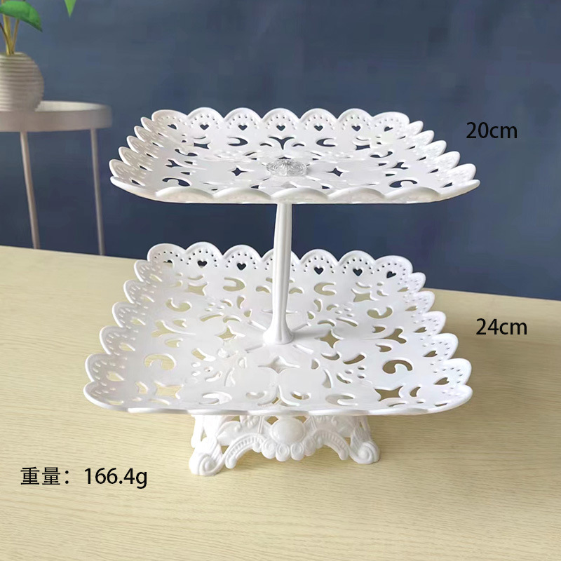 Estilo europeo de tres capas bandeja de la torta merienda estante plato de fruta cumpleaños decoración del partido suministros boda postre Mesa estante de la torta