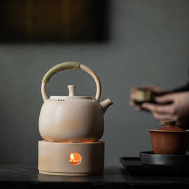 陶瓷提梁壶烧水壶耐热蜡烛温茶煮茶炉蜡烛底座温茶套装泡茶