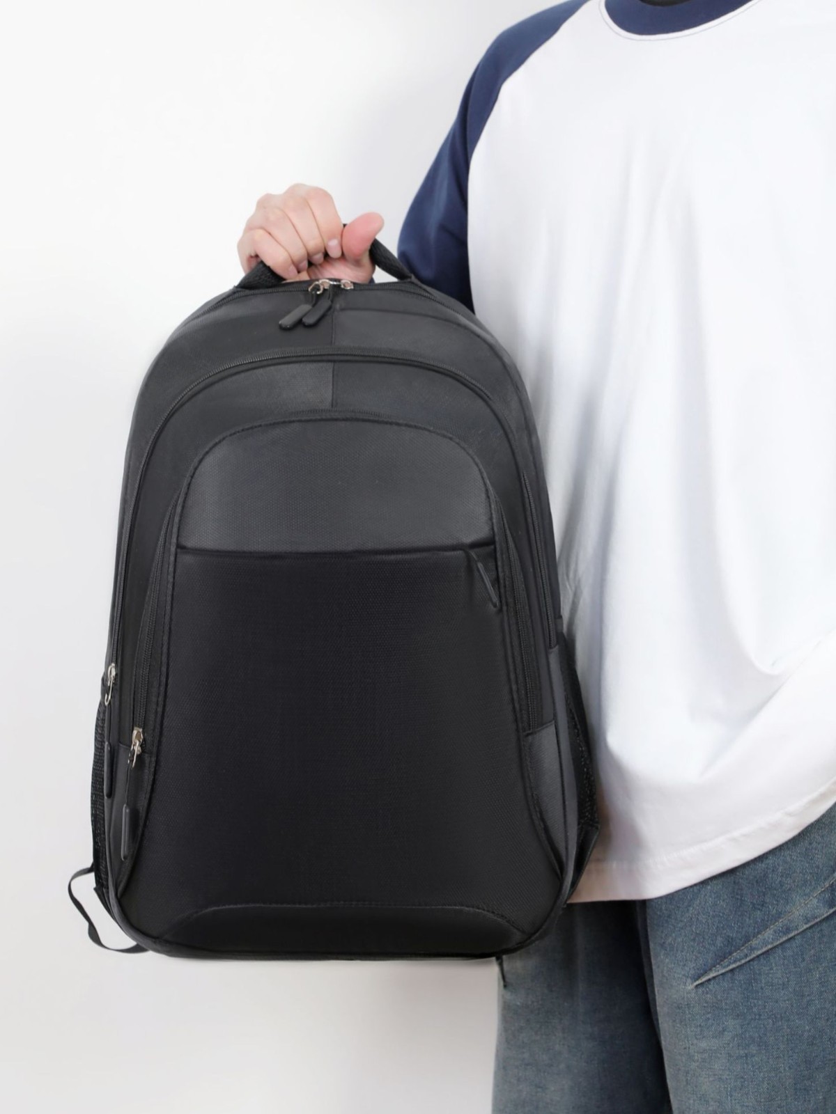 Bolsa de computadora de negocios simple logotipo de impresión transfronteriza bolsas escolares de estudiantes de escuela secundaria y secundaria de alta capacidad de transporte Oxford mochila