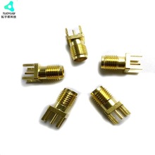 SMA弯座 SMA-KWE射频接接器RF天线座 射频座PCB4脚插板/母座