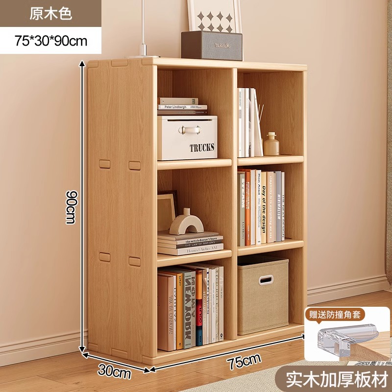 Gabinete bajo de madera maciza esquina de piso estantería estrecha gabinete lateral contra la pared estantería pequeña no ocupa espacio armario de almacenamiento simple