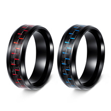 2024亚马逊欧美热销饰品批发镶嵌碳纤维戒指潮男指环抖音网红爆款
